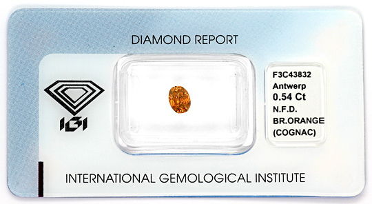 Foto 1 - Ovaler Diamant 0,54 Top Deep Brownish Orange Cognac IGI, D6533