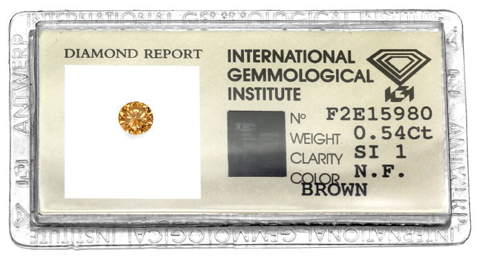 Foto 1 - Diamant 0,54ct Brillant in Fancy Cognac Bronze SI1 IGI, D6610