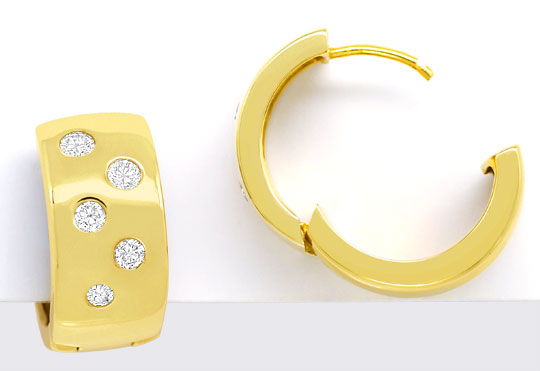 Foto 1 - Diamanten-Ohrringe Creolen mit 0,50 Brillanten Gelbgold, S3192