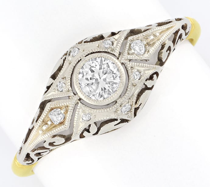 Foto 2 - Antiker Art-Deco-Ring mit 0,24ct Diamanten, S5932